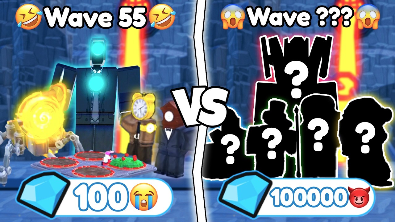 😱 100💎  VS 100K💎 LOADOUT💀 NEW UNITS TRADES 🤑 ENDLESS with HYPER&GOLDEN FUTURE- Toilet Tower Defense