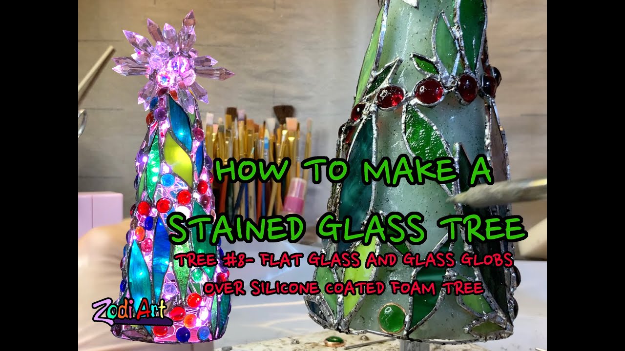 How to Make a Stained Glass Tree:Tree #8 Flat Glass and Glass Globs