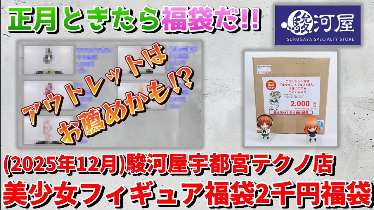【2025年12月】駿河屋宇都宮テクノ店美少女フィギュア2,000円福袋開封動画(Anime Figure　Lucky bag unboxing)