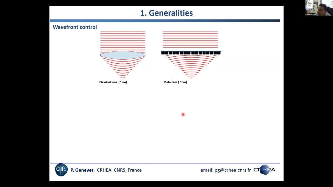 2nd webinar | Prof. P. Genevet: Physics, applications and integration of metasurfaces