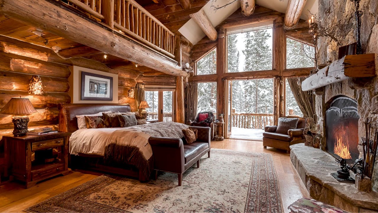 Winter Home Serenity | Gentle Snowfall & Fire Sounds | Deep Sleep Therapy and Stress Relief  ❄️🔥