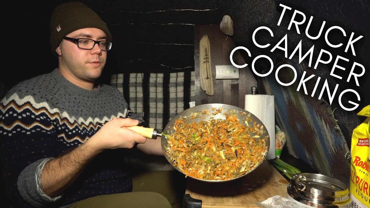 Cooking a Gourmet Meal While Winter Truck Camping | Dumplings & Brownies