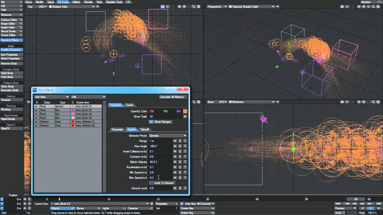 LightWave 11 Flocking Part 2 - Controls