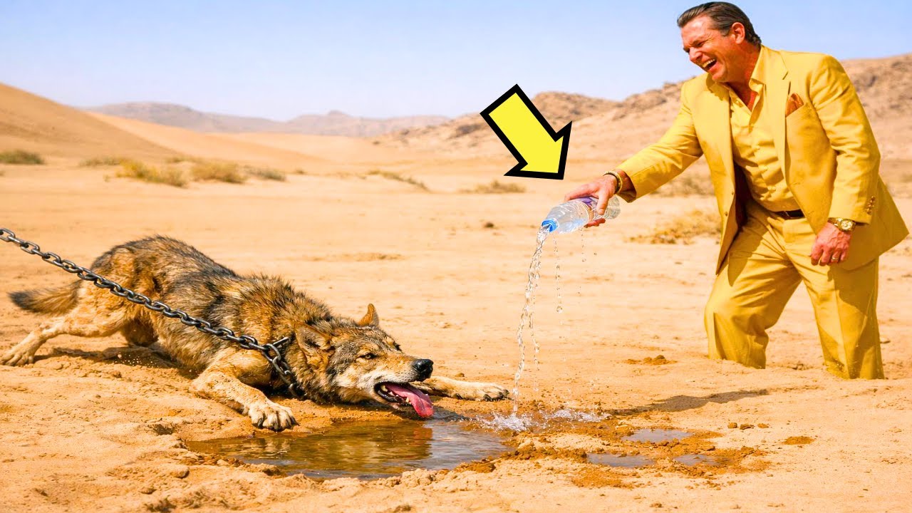 MILLONARIO SE BURLA DE LOBO ATRAPADO EN EL DESIERTO… PERO LO QUE HACE CUANDO ESCAPA…