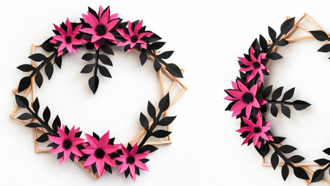 Handmade Paper Flower Wall Hanging | Simple & Elegant Home Decor 🌿