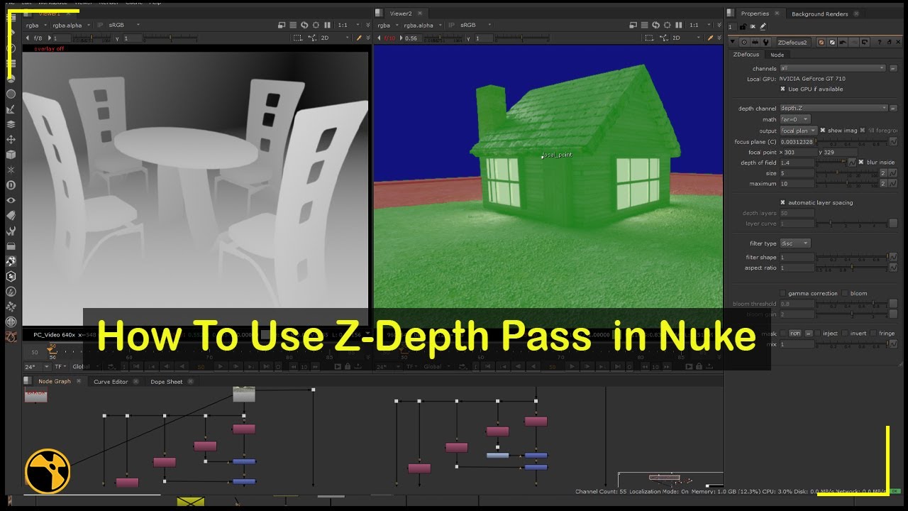 how to use z depth pass in nuke | z depth pass compositing in nuke