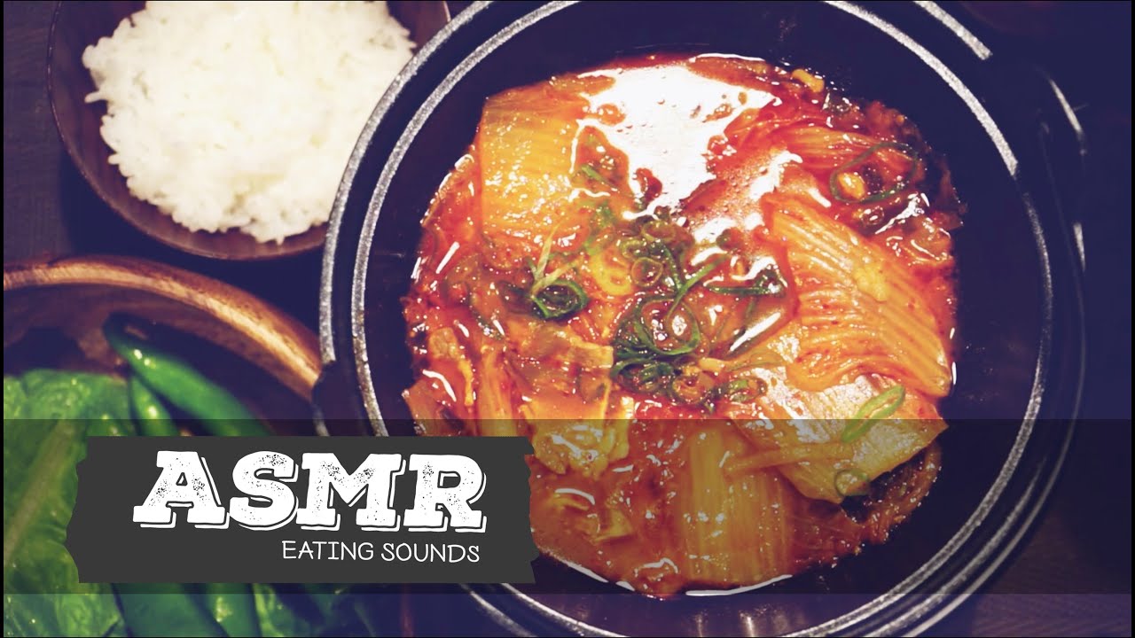 [ASMR]보글보글 김치찌개 이팅사운드/Kimchi stew Eating Sounds/No talking/먹방
