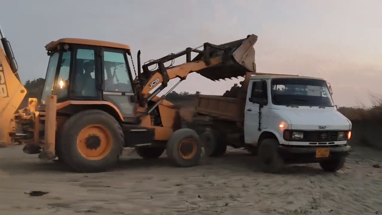JCB 3dx load TATA sk 407 making for farming land  | JCB working video | JCB machine | JCB loading 