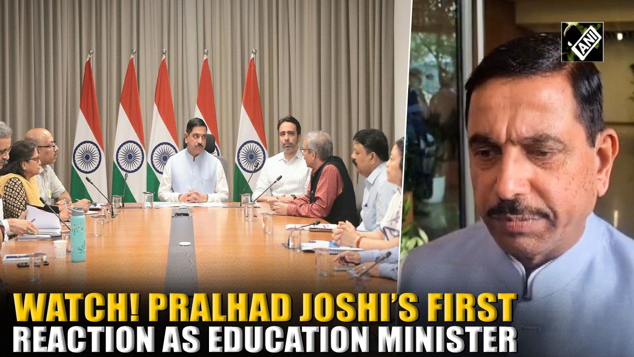 WATCH! Pralhad Joshi's first reaction after taking charge as Union Education Minister