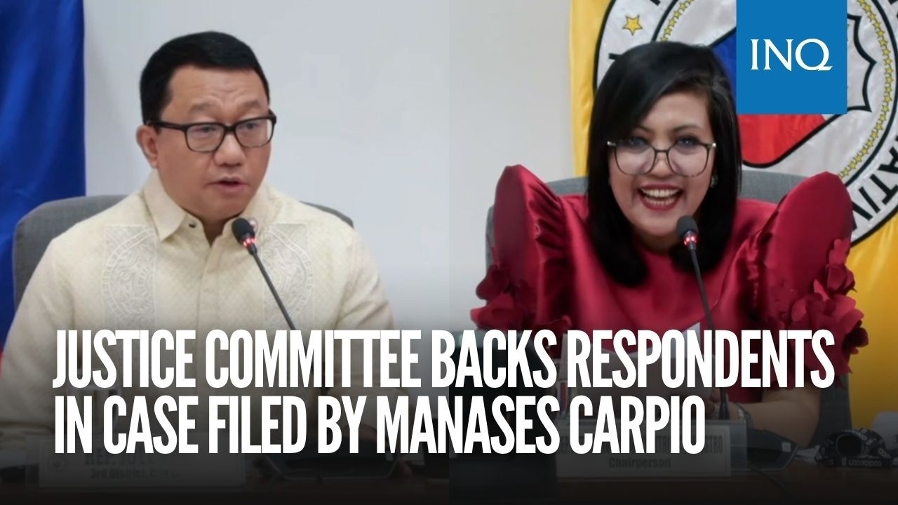 Justice committee backs respondents in case filed by Manases Carpio