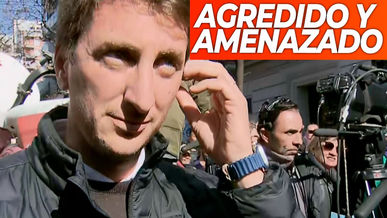 ATACARON Y MANOSEARON A UN CRONISTA DE MEDIODÍA NOTICIAS DURANTE LA COBERTURA EN LA CASA DE CRISTINA