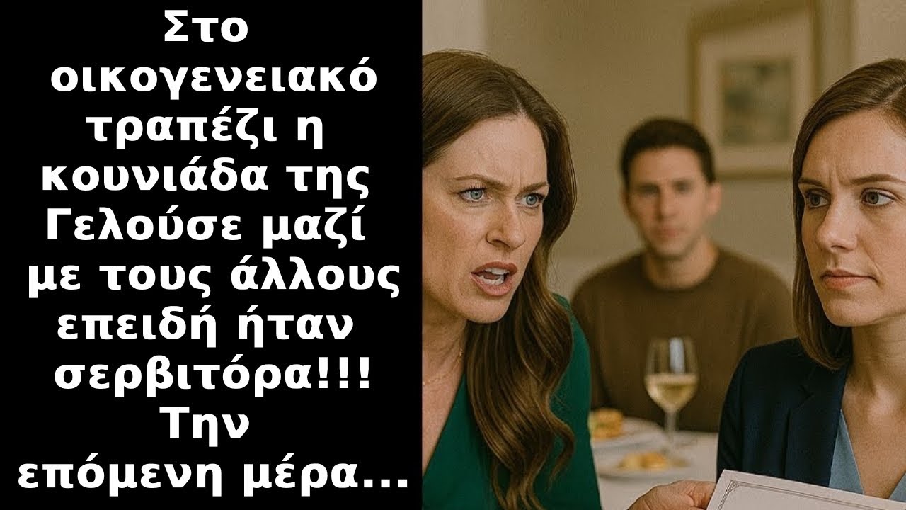 Η Πλούσια κουνιάδα την εξευτέλισε σε οικογενειακό δείπνο γιατί ήταν σερβιτόρα!Την επόμενη μέρα είδε