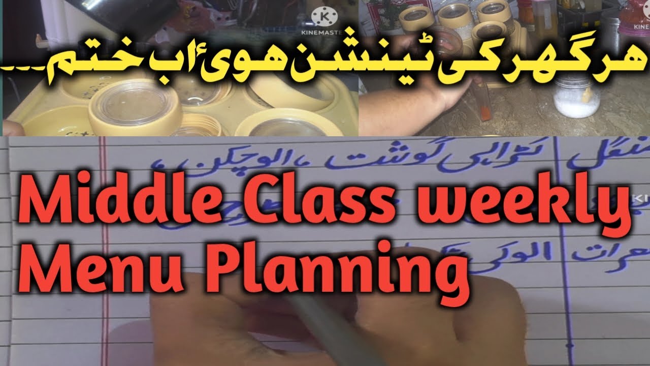 Middle Class Weekly Menu Planning....Tips and Tricks