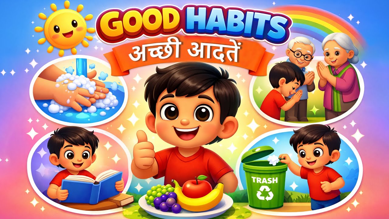 Good Habits (अच्छी आदतें) Rhymes for Kids !