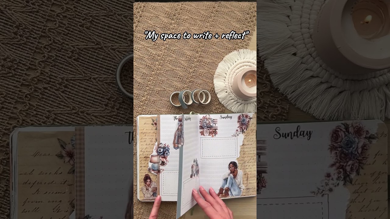&ldquo;Calm & cosy weekly spread | A5 creative journal' #weeklyspread #creativejournal #journaling