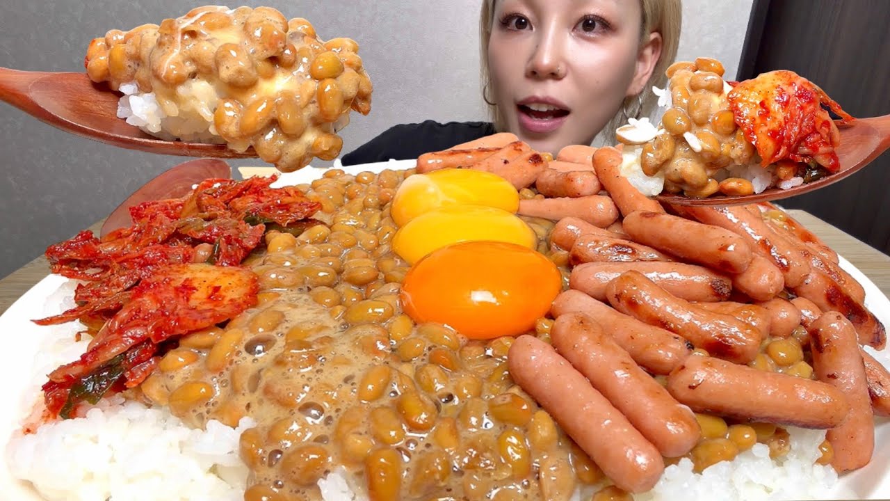 【納豆ご飯×ポークピッツ】ASMR 日本語字幕