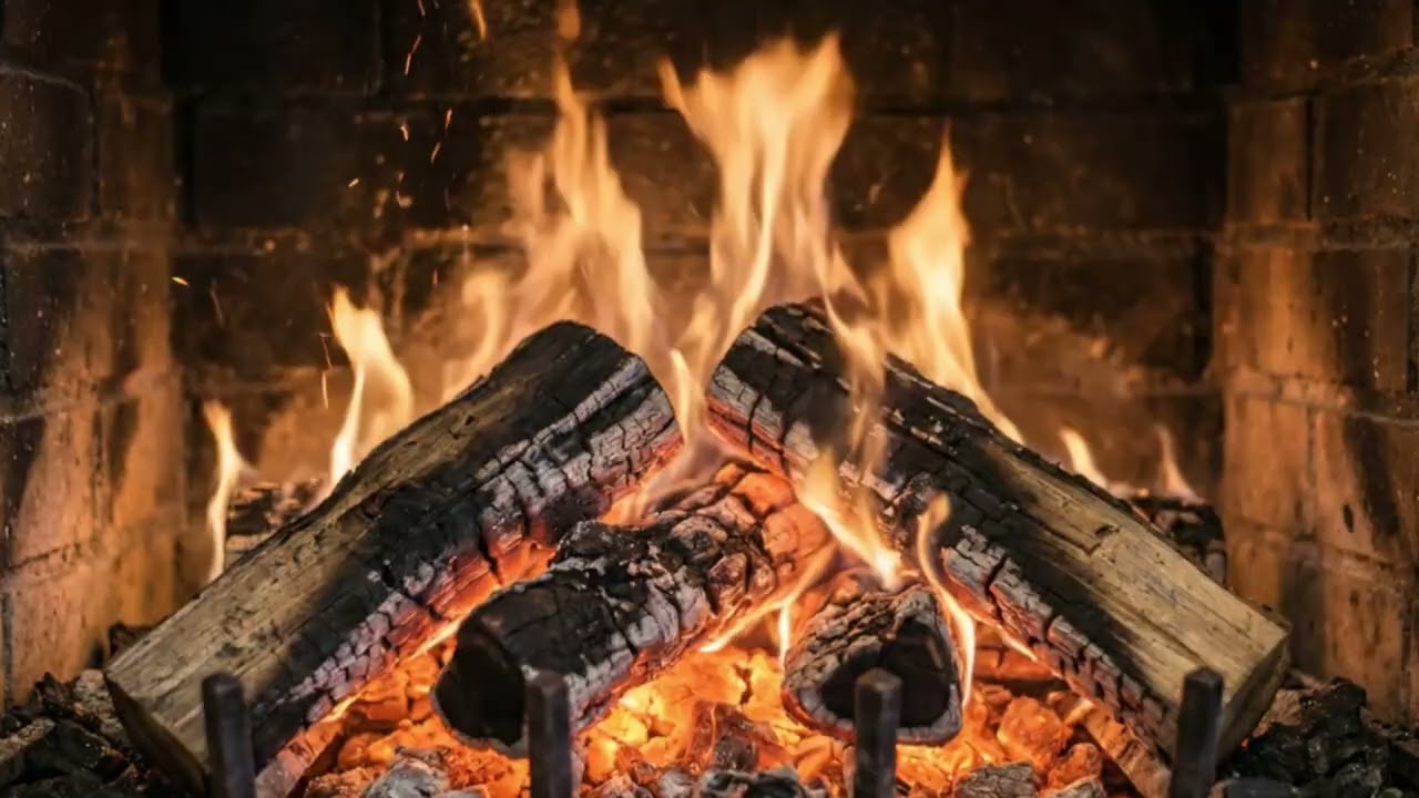 Relaxing Burning Logs Sounds | Cozy Crackling Fireplace for Relaxation & Stress Relief (No Music)