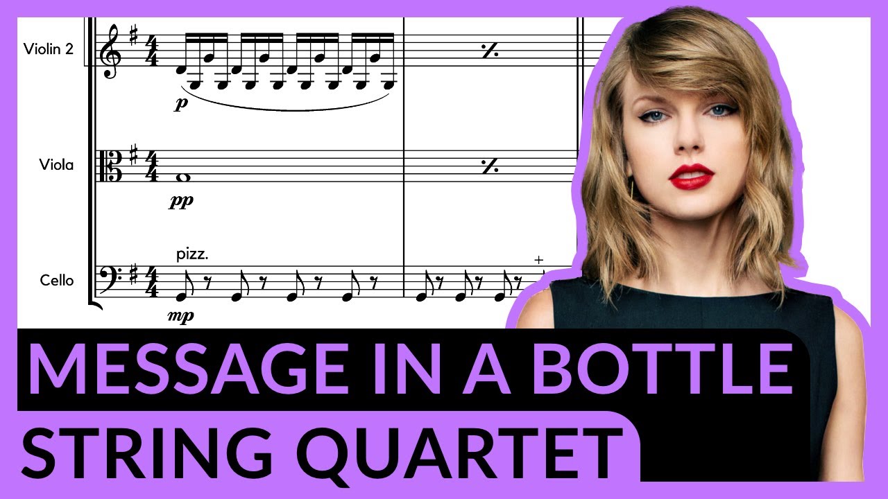 Taylor Swift - Message in a Bottle, arranged for String Quartet | Sheet music demo