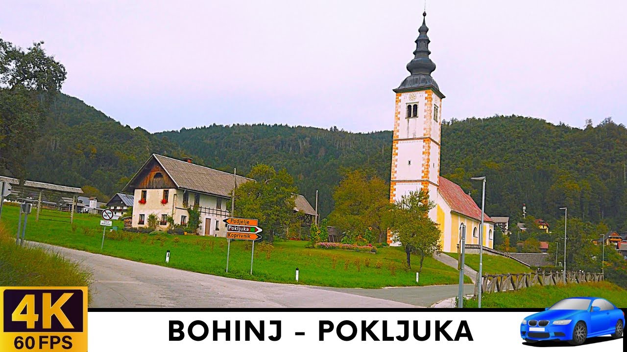 Driving in Slovenia 19: from Bohinj Jereka, Koprivnik to Pokljuka Podjelje - Scenic 4k Car Drive