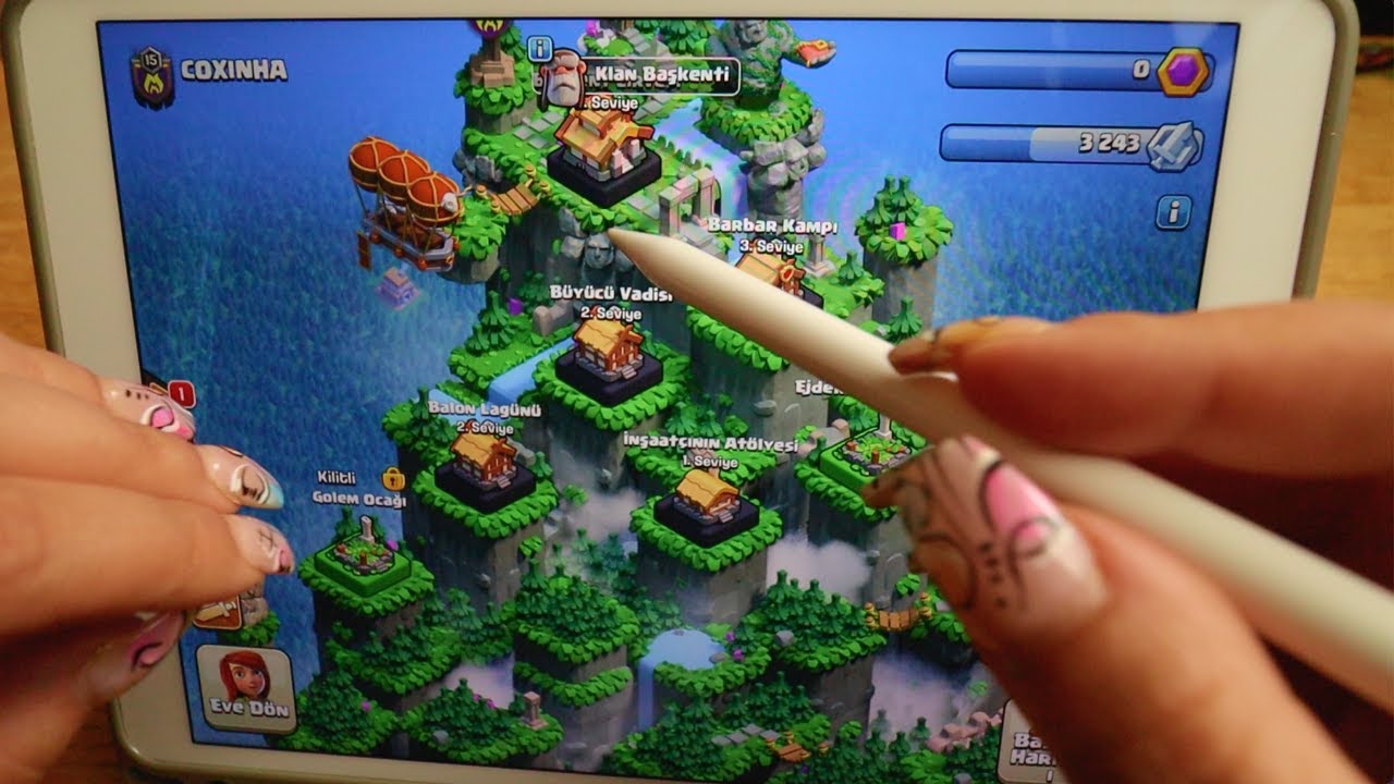 OYUN ASMR Türkçe | Clash of Clans | Yeni Güncelleme 'Klan Baskını' (iPad kalem & Yakın Fısıltı)