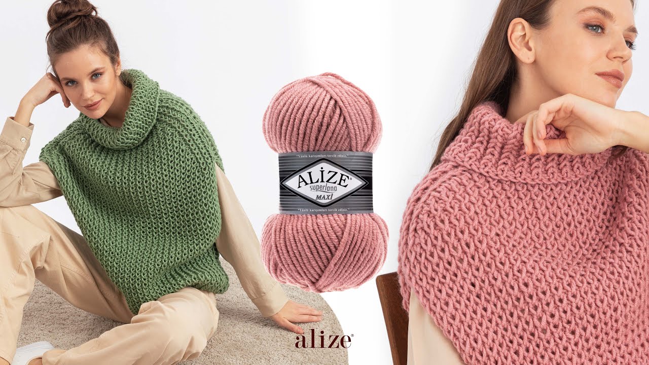 Свитер Armor Stitch с Alize Superlana Maxi