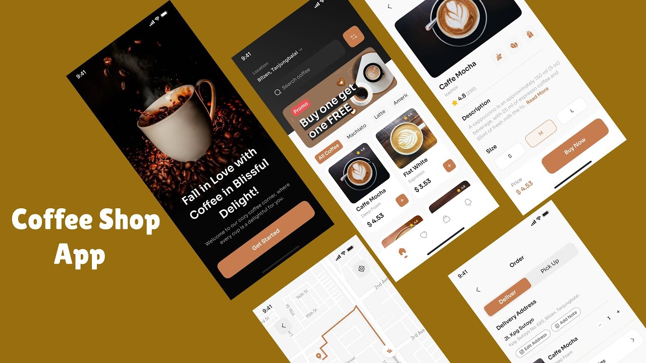 Coffee Shop app UI design with Flutter | part 1 Onboarding