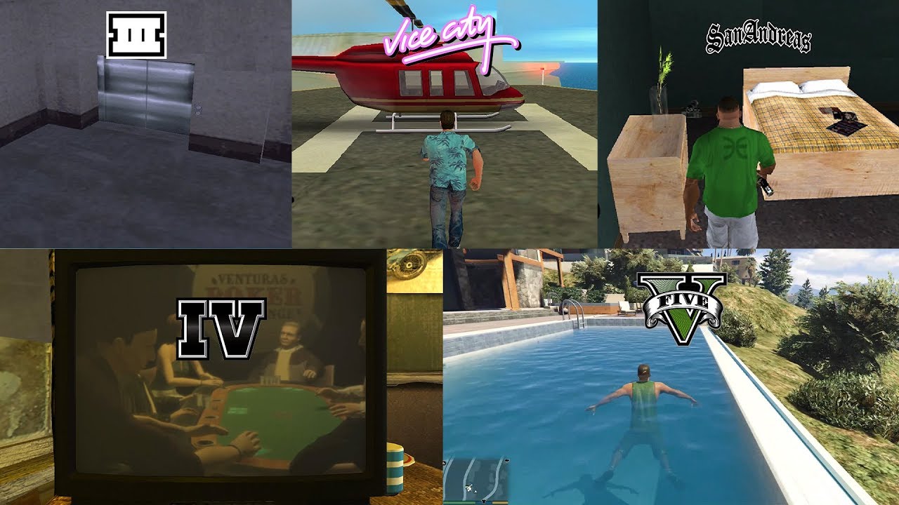 Эволюция убежищ в играх GTA! (GTA 3 против VC против SA против IV против V)