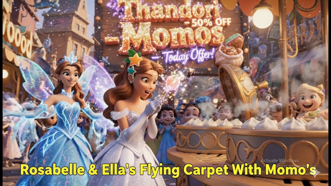 “Rosabelle & Ella’s Flying Carpet with Momo's 🍜✨ | Funny Momos Fairy Tale | 