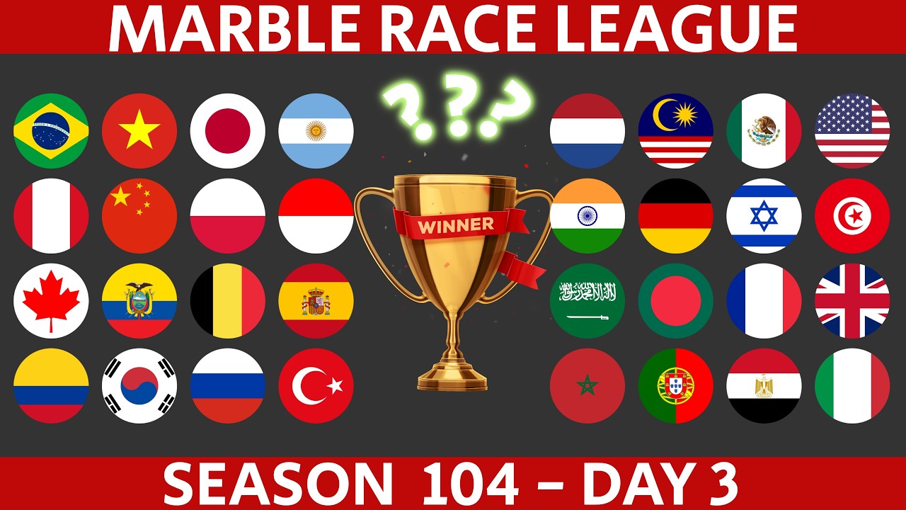 Marble Race League Season 104 DAY 3 Marble Race in Algodoo