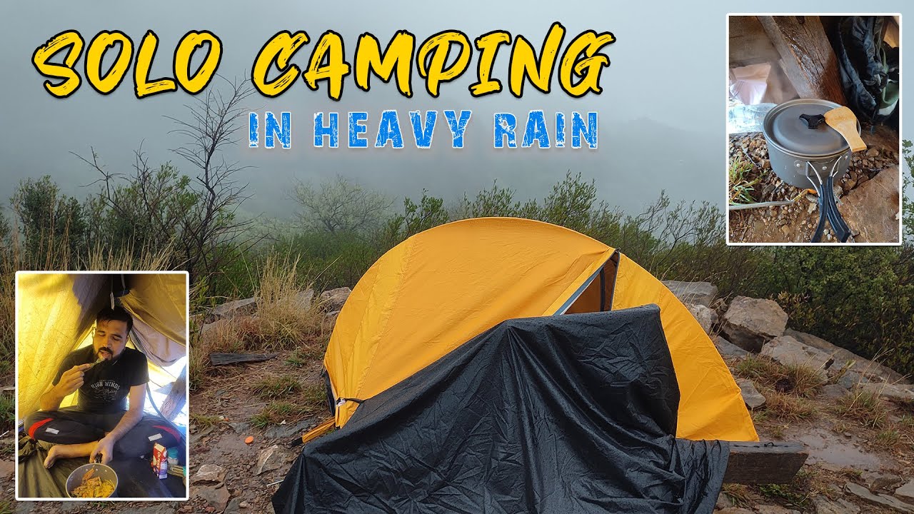 Solo Camping in Heavy Rain on Margalla Hills | Camping in Pakistan | Ammar Biker