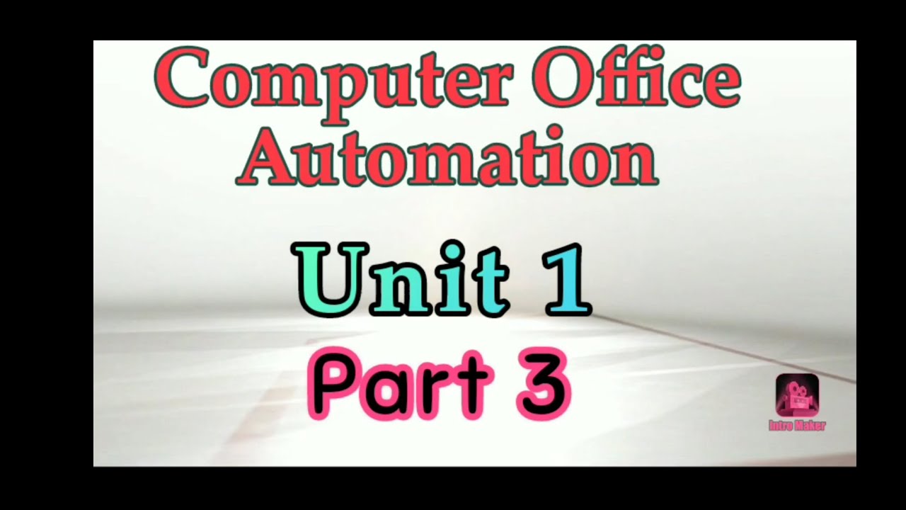 Computer office automation Unit 1(part 3)|| #TNtechnicalexams