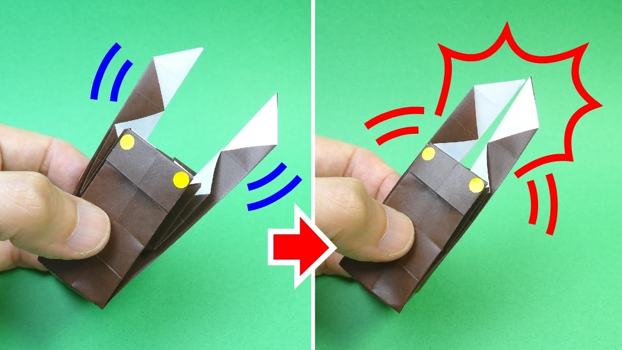折り紙おもちゃ「がしがしクワガタ」Origami Toy 