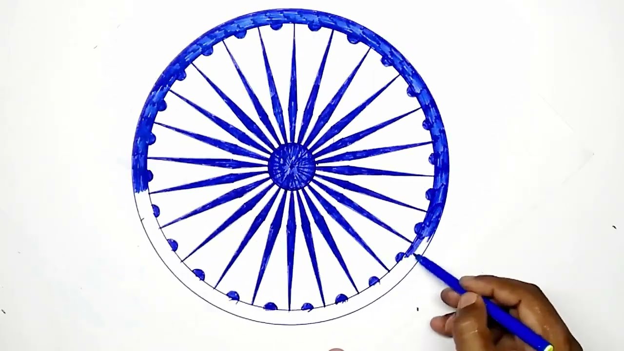 ashok chakra drawing