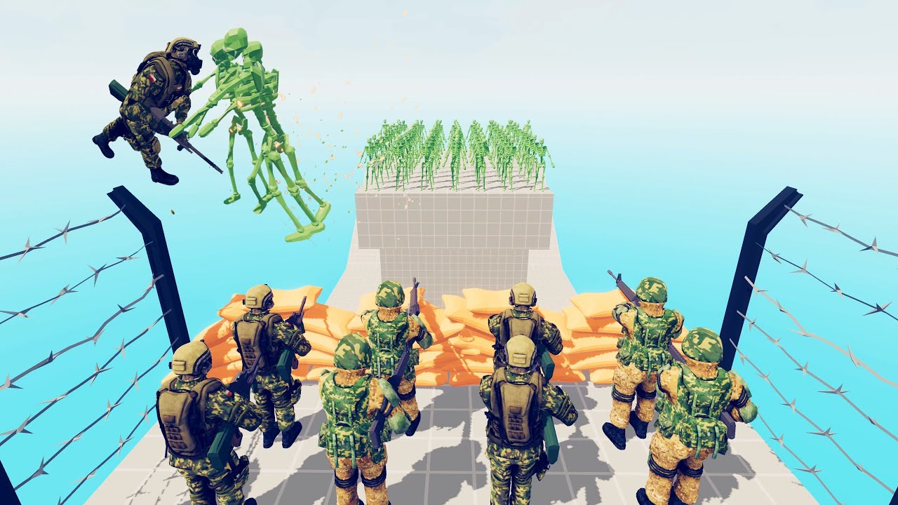 Zombie 200 Units vs Army - TABS 4K 60FPS