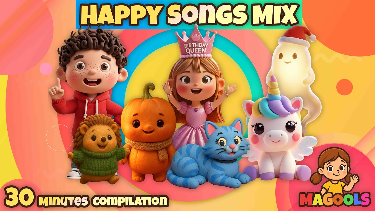 🎶🌈 Happy Kids Songs Mix | 30 Minutes of Fun & Learning | Magools Compilation | #Magoolstv
