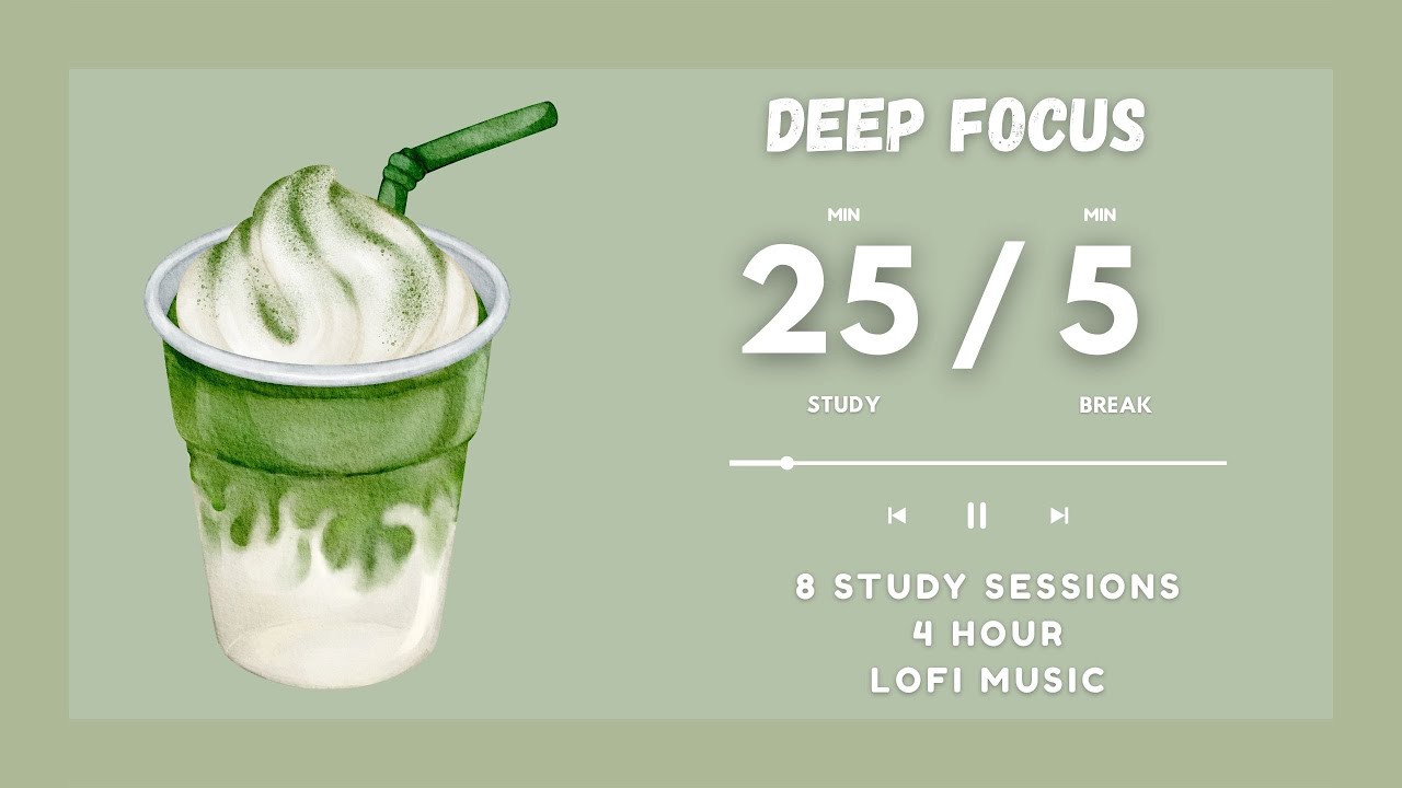12 Hour Pomodoro Timer 🍵 8 Sessions Loop (25/5) | Lofi Music for Focus & Study