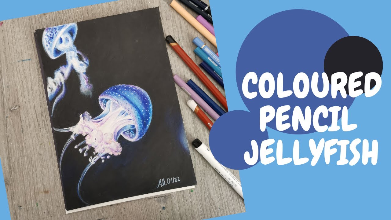 Coloured Pencil Jellyfish - Drawing Tutorial