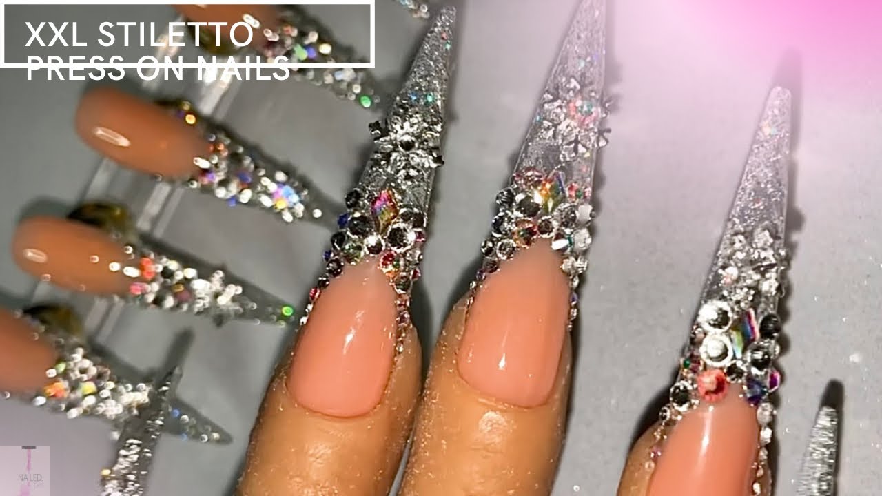 NAILED.BYRII | XXL Stiletto Ice Queen |Snowflake Bling Press On Nails ❄️