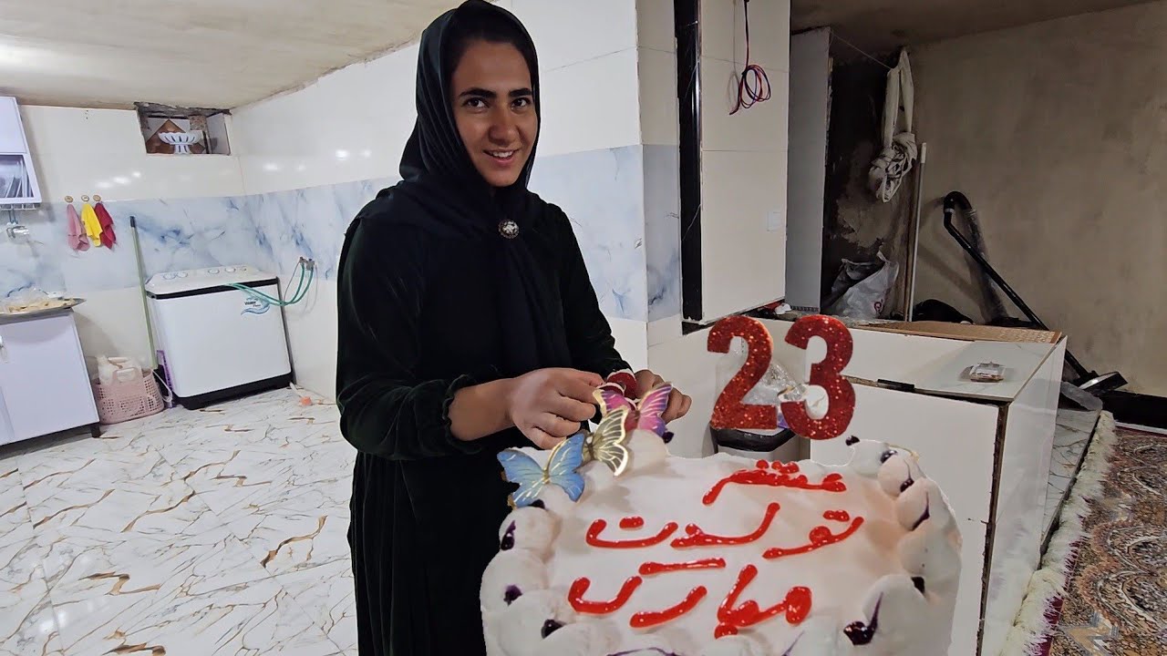 Afshin's surprise for Shokoofeh; a quiet birthday party for Shokoofeh🎂🎈