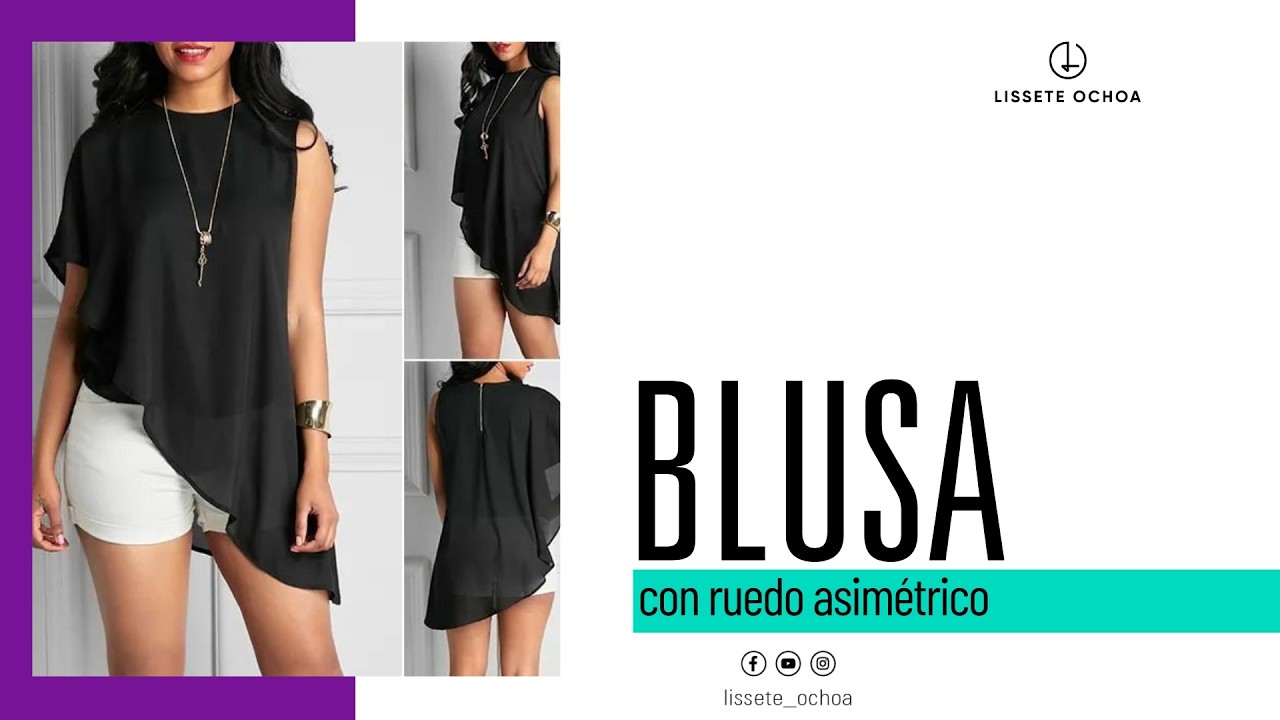 Blusa con ruedo asimetrico 👉 #LisseteOchoa #AltaCosturaAdictas