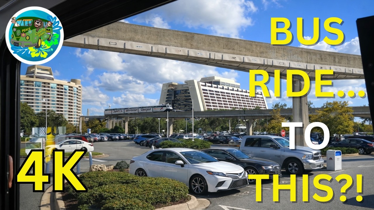 Disney Springs bus transportation to the Contemporary Resort | 4K