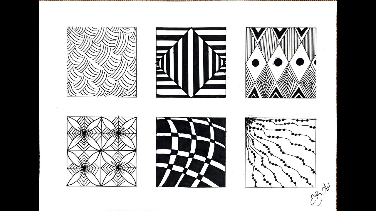 KOLAY ÇİZGİ - DESEN ÇALIŞMASI 10 / EASY LINE - PATTERN WORK / ZENTANGLE-DOODLE