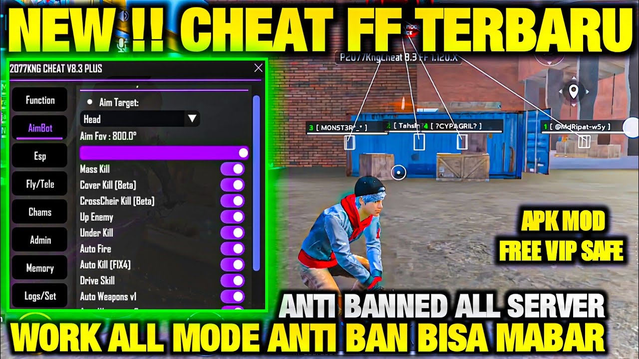 NEW CHEAT FF TERBARU‼️ APK MOD MENU FF TERBARU 2026 CHEAT FF ANTI BAN, ALL SERVER, SERVER INDO