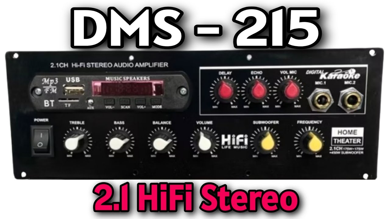 DMS-215 Tone Control Preamp 2.1 hifi Stereo Subwoofer