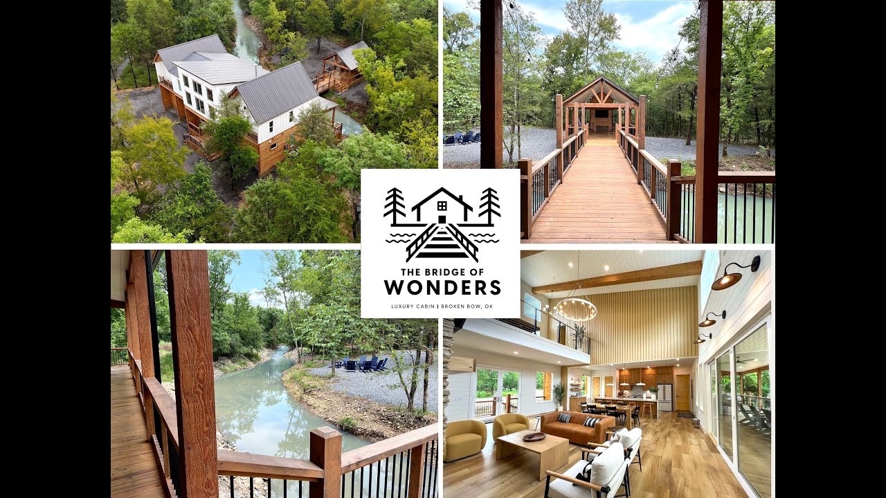Luxury 5BR Cabin in Broken Bow | The Bridge of Wonders - Creek Front Vacation Cabin Rental Hochatown