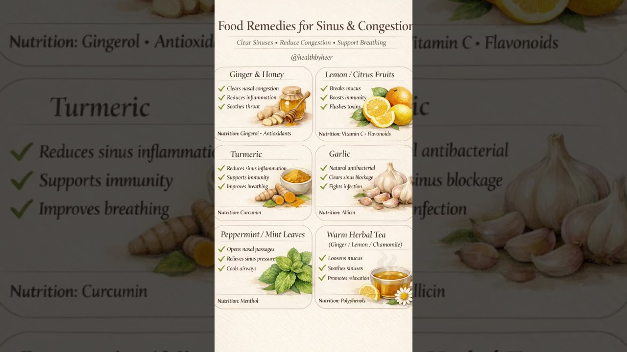 Eat These Foods for Sinus Relief 🤧 | Clear Congestion Naturally 