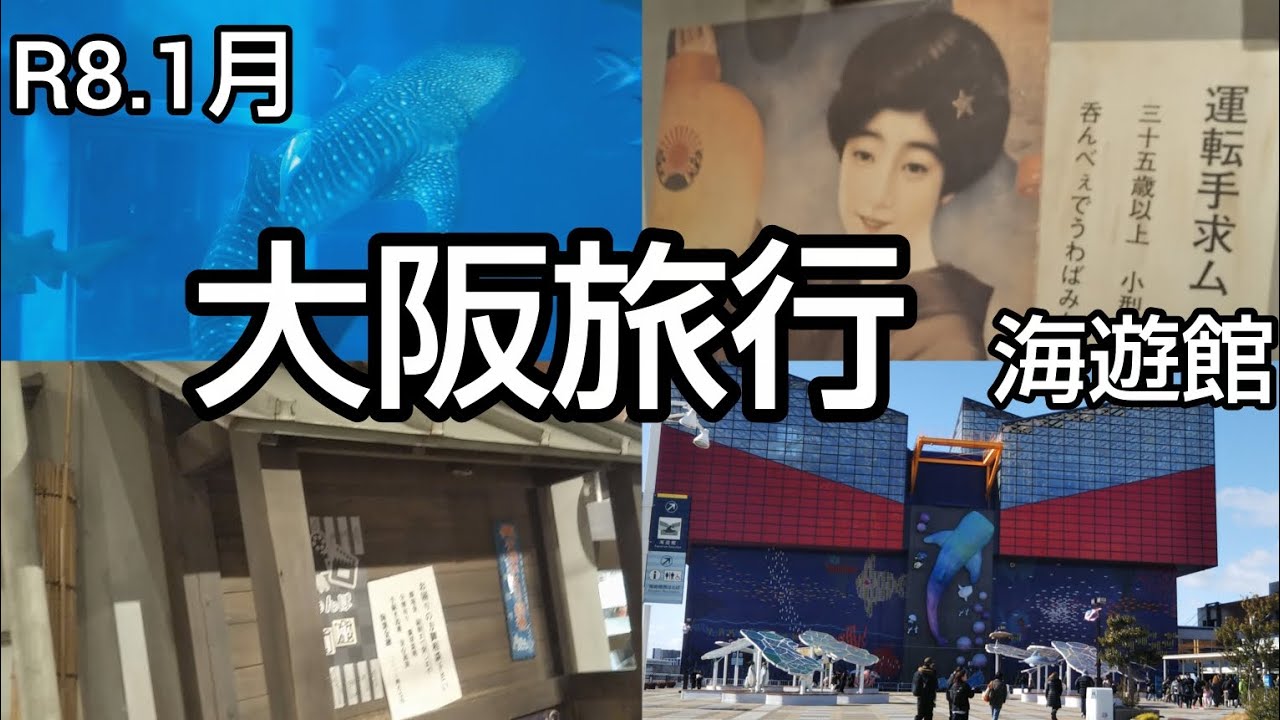 【大阪旅行】海遊館 食いしん坊横丁 ジンベイザメ Vlog 主婦 娘 子連れ 焼きそば チャーハン 通行止め 渋滞