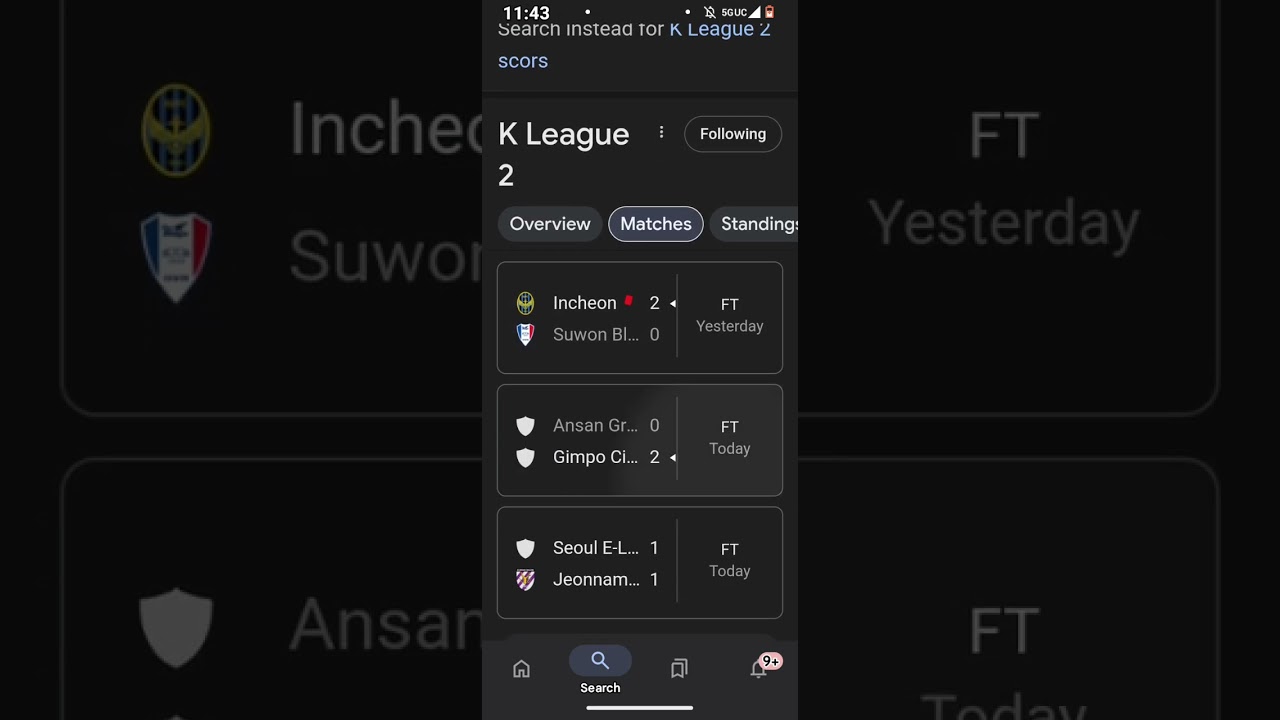 K League 2 Football Scores #kleague2