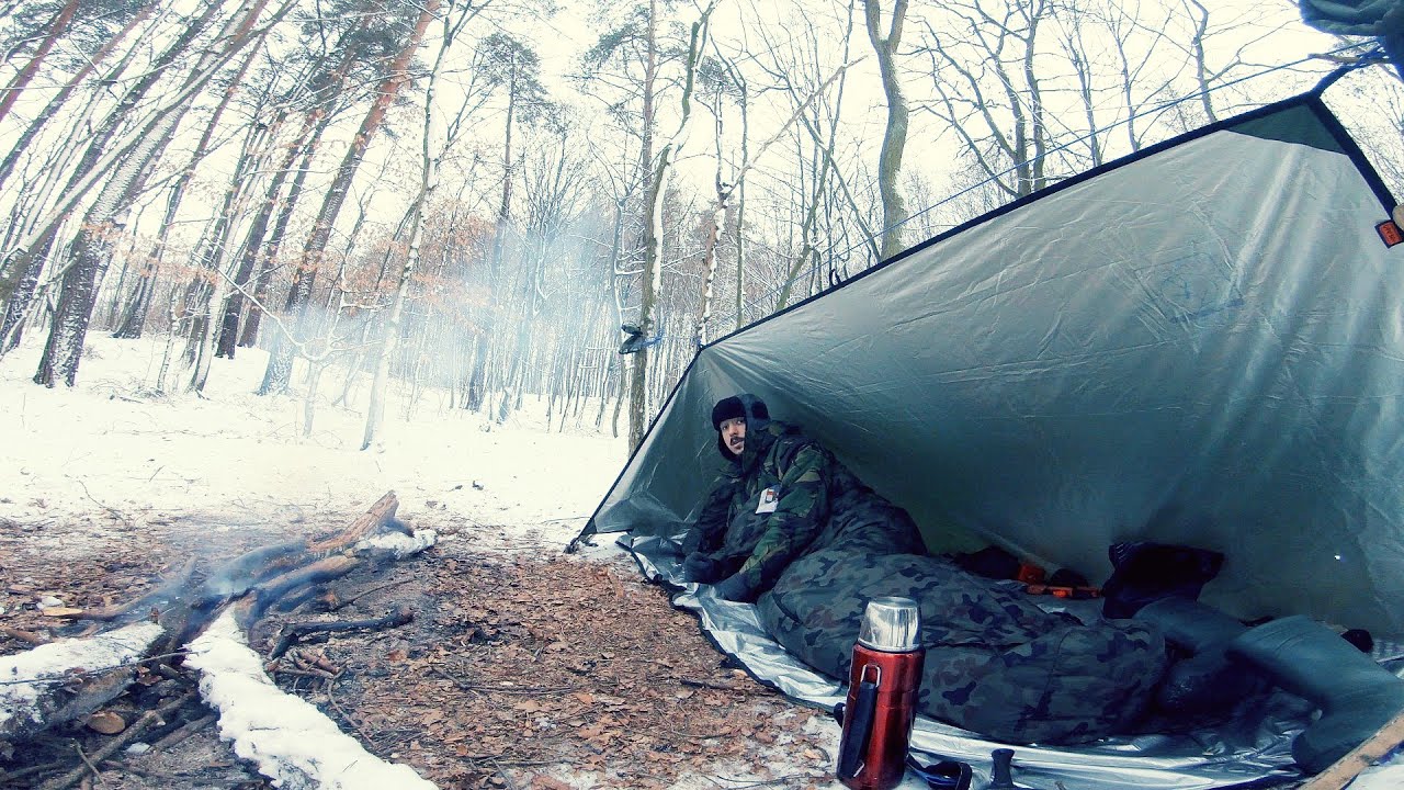 Zimowy Biwak Solo Przy -15°, Próba Rozpalenia Nodii. Ognisko Całą Noc.