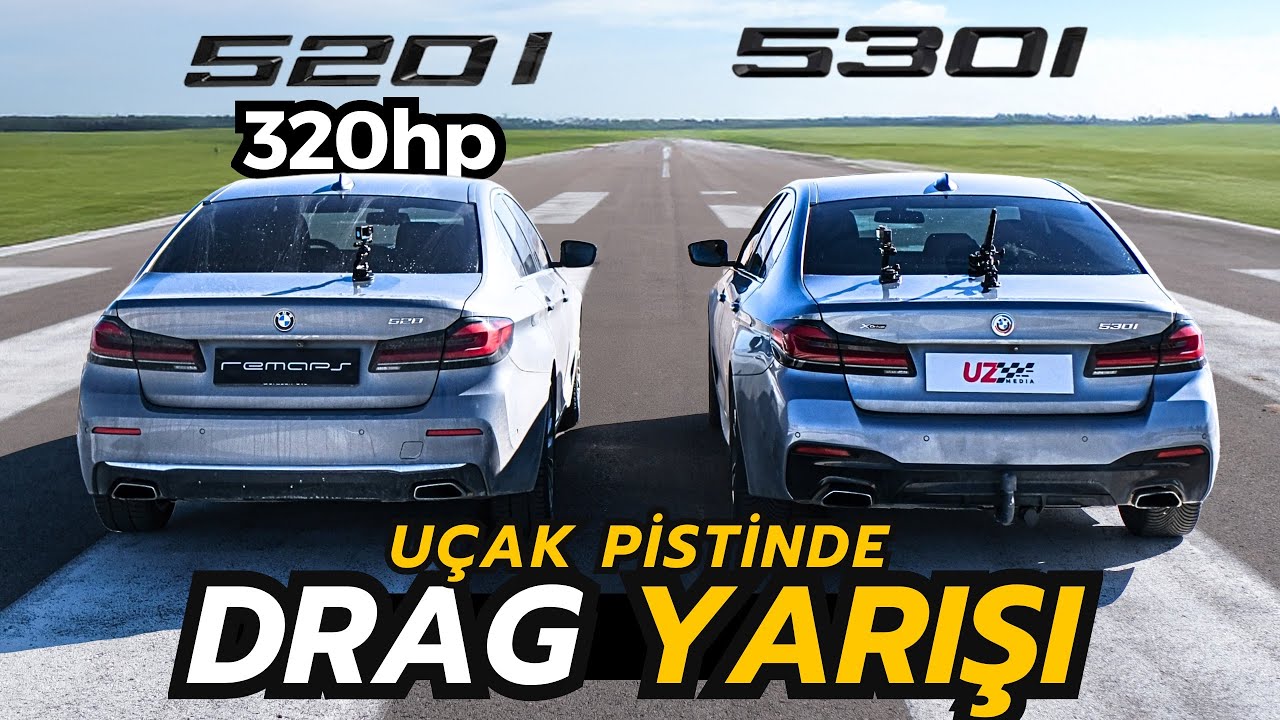 DRAG YARIŞI: Yazılımlı 520i vs Stok 530i xDrive: 320hp vs 280hp vs 252hp @UZ Media